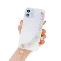 Anymob iPhone Case White Double Row Pearl Bracelet Silicon Cover With Chain - £21.50 GBP