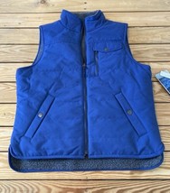 Iceburg Outerwear NWT $39.96 Women’s Reversible Full zip Vest  M Blue Grey AE - £20.54 GBP