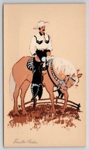 Serigraph Handsome Fiesta Rider Hand Painted Man On Horseback Postcard N24 - $19.95
