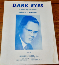 Dark Eyes Sheet Music Song 1942 Modern Solo for Trumpet Harold Walters RARE! - $12.86