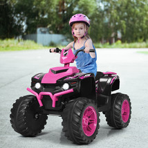 12V Kids 4-Wheeler ATV Quad Ride On Car w/ LED Lights Music USB Pink - £253.33 GBP