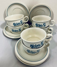 Pfaltzgraff Yorktowne Coffee Cups + Saucers Flat Cup Design 12 PC - $24.00