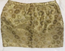 J Crew Gold Mini Skirt Animal Leopard Print Jacquard  Short Dressy Formal Sz 4 - £37.52 GBP