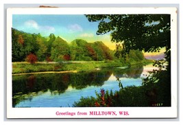 Generici Scena Greetings Fiume Scene Milltown Wisconsin Wi Unpwb Cartolina O18 - £3.16 GBP