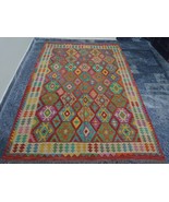 7x9 Handwoven Multicolor Turkish Kilim Flatweave Rug - $12,526.88 MXN