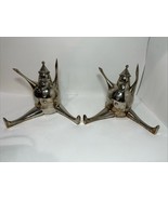 Set Of 2 Pottery Barn Silver Plated Santa Claus Figurine Stocking Holder... - $1,466.91 MXN