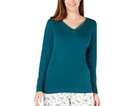 allbrand365 designer Womens Lace Trim Top Color Turq Size M - £34.10 GBP