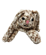 Vintage Handmade Chennile Crocheted Plush Cottontail Bunny Brown White 5... - $14.83