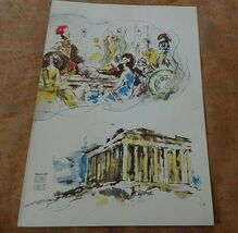 Home Lines SS Homeric Cruise Dinner Menu w Zeus &amp; Gods illustration 1966 - $13.93 CAD