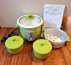 9 Piece Lorena Garcia Bella Mini Cooker/Steamer and 2 Ramekins Green RCW-2 - £19.48 GBP