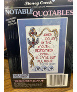Stoney Creek Notable Quotables Counted Cross Stitch &quot;Remember Jonah&quot; *NE... - $257.64 MXN