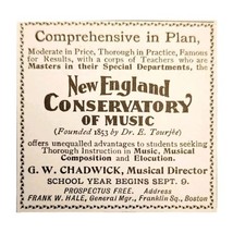 New England Conservatory Of Music 1897 Advertisement Victorian Boston AD... - $14.99