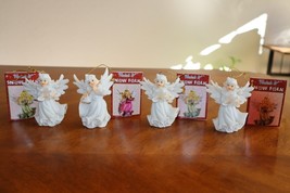 4 Don Mechanic Resin Polystone Ornament Snow Folk Angel 3.5&quot; Figurine Un... - $301.03 MXN