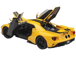 2017 Ford GT Triple Yellow with Black Stripes 1/18 Model Car by Autoart - $5,970.73 MXN