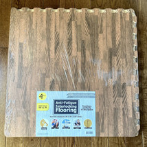 8 Foam Floor Tiles XL Anti-Fatigue Yoga Mat Wood Grain Flooring 24x24 Ea... - £32.70 GBP