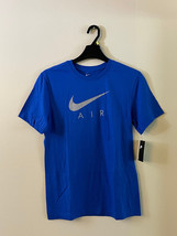 Men’s Nike Air Tee T-Shirt 100% Cotton BV0626-480 Blue/Silver - Size S - £14.84 GBP
