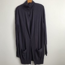 Massimo Rebecchi Cardigan Womens 50 Purple Wool Duster Sweater Keyhole M... - £52.10 GBP