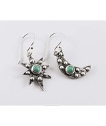 Turquoise  moon star  asymmetrical  earrings - $16.43 CAD