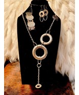 OOAK Silvertone Handcrafted Hammered Necklace, Bracelet and Earrings Set - £22.38 GBP