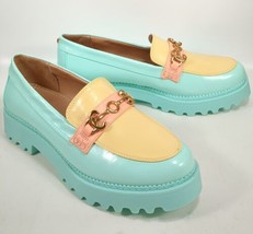 Circus by Sam Edelman Deana Loafer Sz 9 Mint Green And Yellow With Buckle Accent - £21.22 GBP