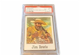 Jim Bowie Cowboy Western Good Guys Bad Card 1966 Leaf PSA 8.5 knife rifle #29 sp - £197.84 GBP