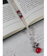 Angel Beaded Thong Bookmark Glass Pearl Crystal Handmade Red Pink New