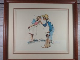 Norman Rockwell Beguiling Buttercup Vintage Art Wood Framed Picture Print 14x12 - $18.80