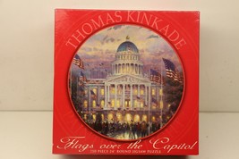New Flags Over the Capital Thomas Kinkade Twenty Four Inch Round Jigsaw ... - $19.57