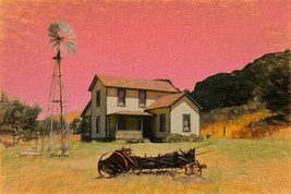 Price Historical Park by Floyd Snyder Pismo Beach Windmill Antique Wagon Canvas  - £180.80 GBP