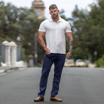 Pauri &amp; Casati Men Blue Cotton Slim Chino Pants Size 56/US38 - $74.25