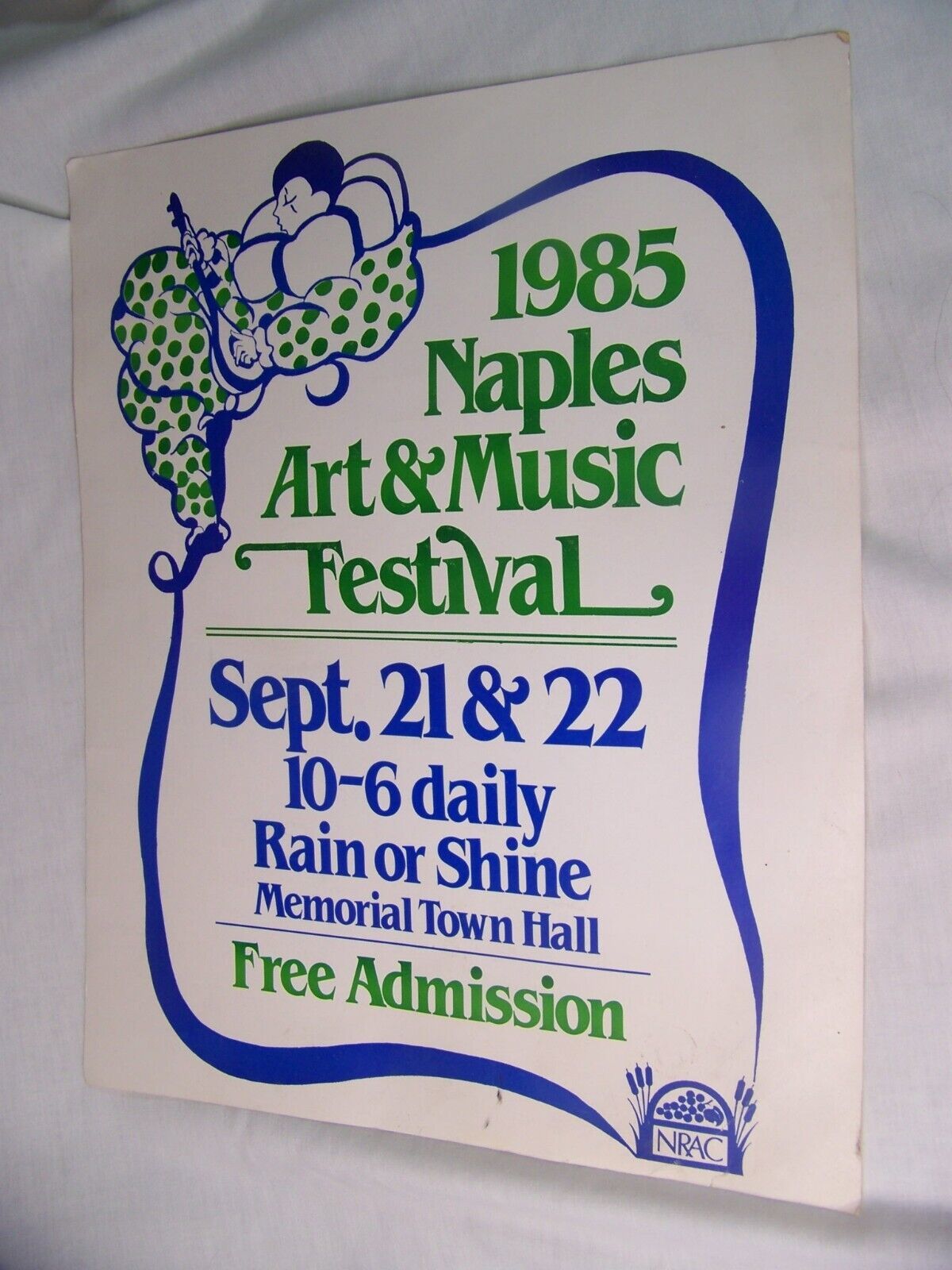 Primary image for 1985 NAPLES NY ART & MUSIC FESTIVAL POSTER BROADSIDE SIGN