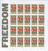 Freedom - Emancipation Proclamation Sheet of 20 - Stamps Scott 4721 - £18.04 GBP