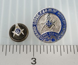 Maçonnique Broche 25 Ans Pennsylvania Grand Lodge Étiquette (Lot De 2) (... - $41.51