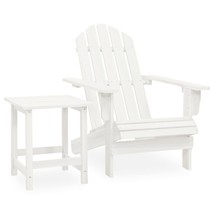 Garden Adirondack Chair with Table Solid Fir Wood White - £48.27 GBP