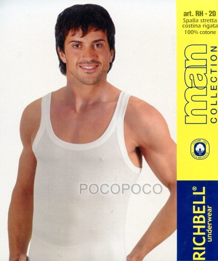Camiseta De Tirantes Estrechos Para Hombre 100% Algodón Richbell RH20 Ca... - $5.73