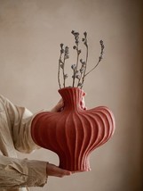 Handmade Wabi Sabi Ceramic Pottery Vase - Red / Black / White - $116.48