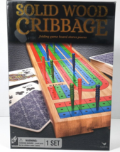 Cardinal Solid Wood Cribbage Folding 3 Track Board with Cards And Instructions - $10.99
