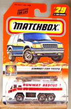 2000 Matchbox #29 Fire Fighters Series 6 AIRPORT FIRE TRUCK White w/Chro... - $10.45