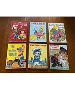 Vintage Lot of Small Rand McNally Junior Elf CAPTAIN KITTY Mrs. Hen Goes... - £18.16 GBP