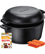 2 in 1 Pre Seasoned Dutch Oven with Skillet Lid for Induction, Electric,... - $277.12 CAD