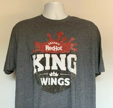 Franks Red Hot King of Wings Distressed Logo T Shirt Mens XL 100% Poly B... - $22.72
