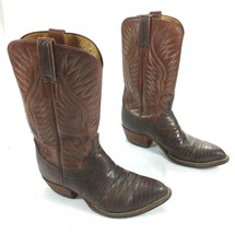 DAN POST 6834 lizard skin cowboy western BROWN BOOTS  9 D  - £71.22 GBP