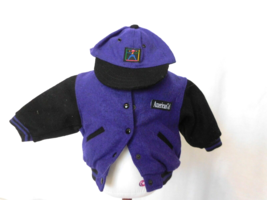 American Girl 1995 Purple Varsity Jacket Cap Outfit Complete Retired  - $15.85