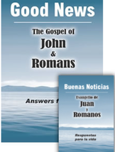 Good News: John &amp; Romans - Answers For Life Book - Bundle Of 10 - Eng Or Spanish - £4.78 GBP