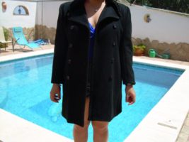 Amazing, Vintage FRENCH  Wool black coat , Made in France - £79.93 GBP