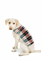 White Tartan Plaid  Dog Sweater Chilly Dog Hand Knit Wool XXS-XXXL Puppy Warm  - £26.10 GBP+