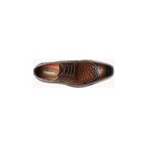 Stacy Adams Gennaro Wingtip Oxford Ostrich Print Leather Cognac 25537-221 image 5