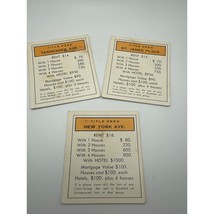 Vintage 1960s Monopoly Title Deed Cards St James Place Tennessee  New York Ave - $9.89