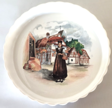 French Obernai by Sarreguemines Quiche Dish Signed Artist H Loux Village... - $46.75