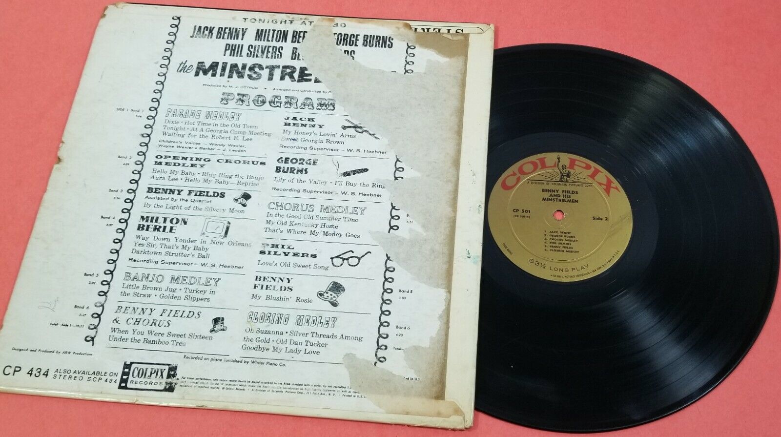 AP) Benny Fields and his Minstrelmen - Colpix Records - CP-434 - Vinyl Record Item image 7